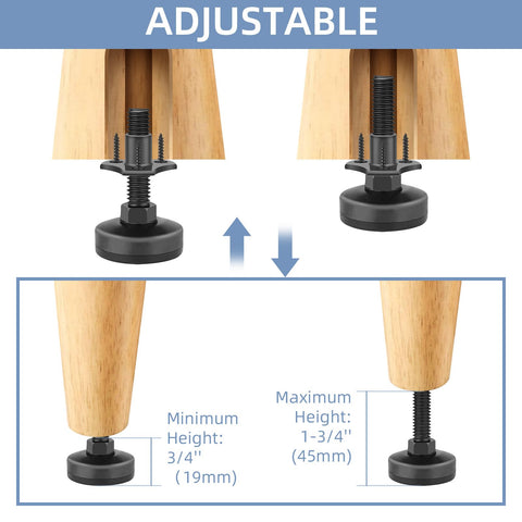 ReFeltidolom leveling feet with felt pad for floor-safe contact