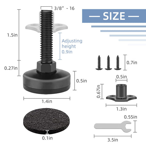ReFeltidolom leveling feet with rubber bottom protecting floors during movement