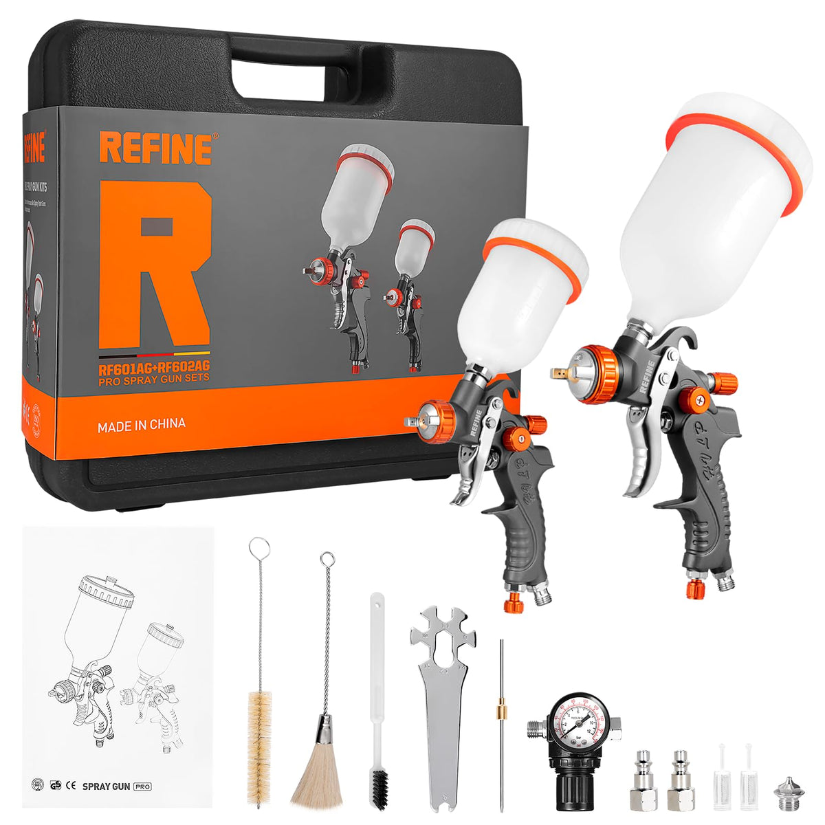 REFINE HVLP gun-1.0mm nozzle with 100cc cup for precise primer control