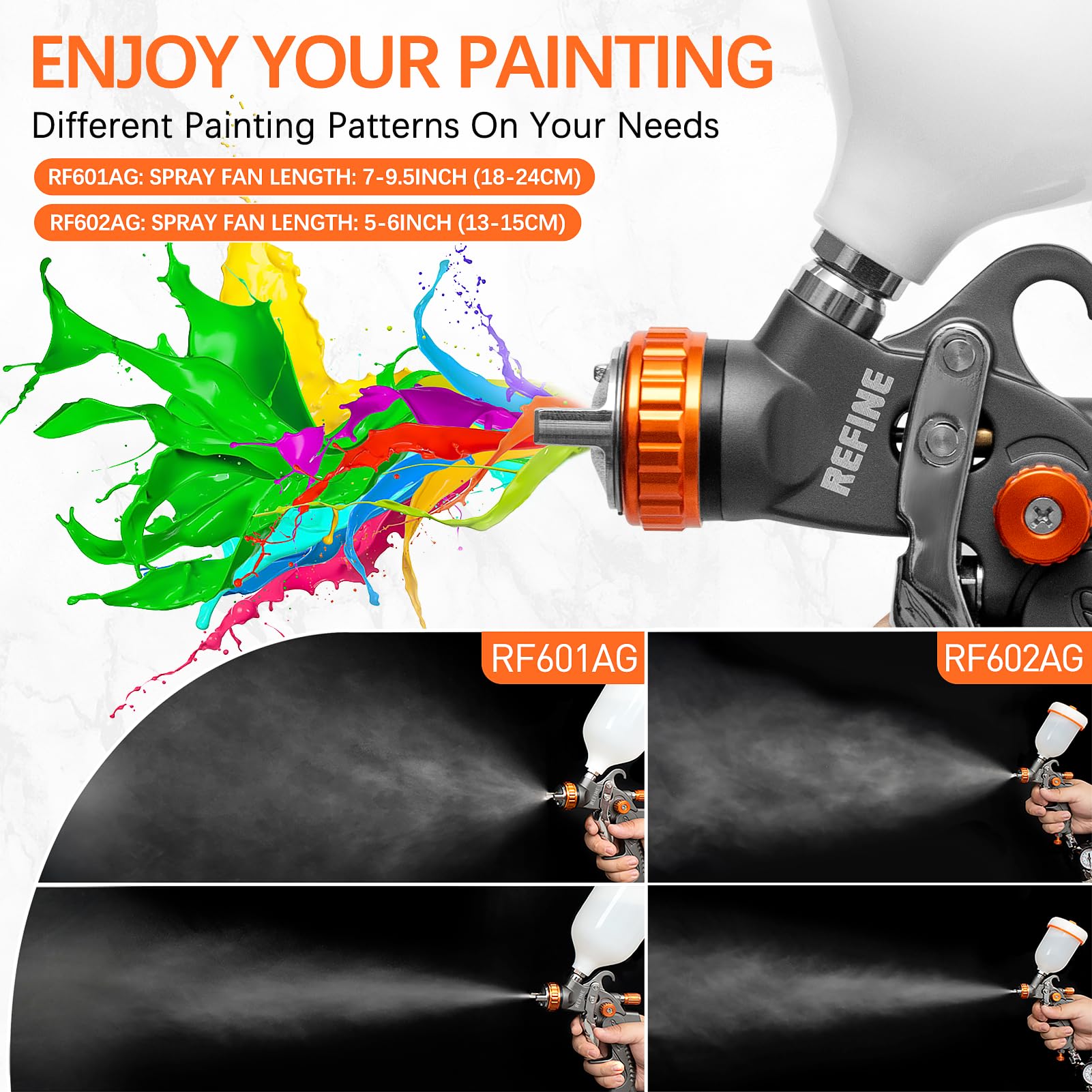 REFINE HVLP gun-1.4mm nozzle with 600ml cup for smooth topcoat