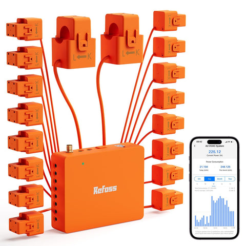 Refoss smart energy monitor installation with clamp-on sensors for main and branch circuits