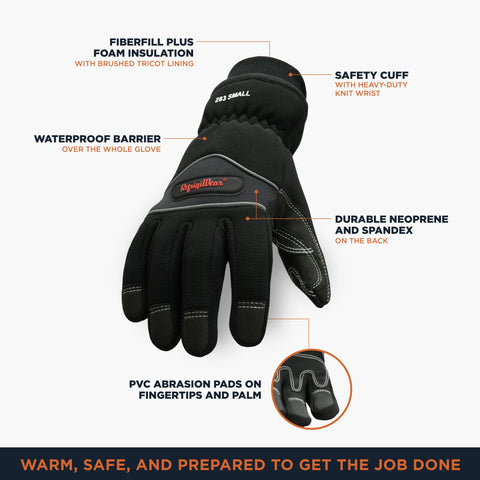 RefrigiWear gloves with PVC abrasion pads for secure grip