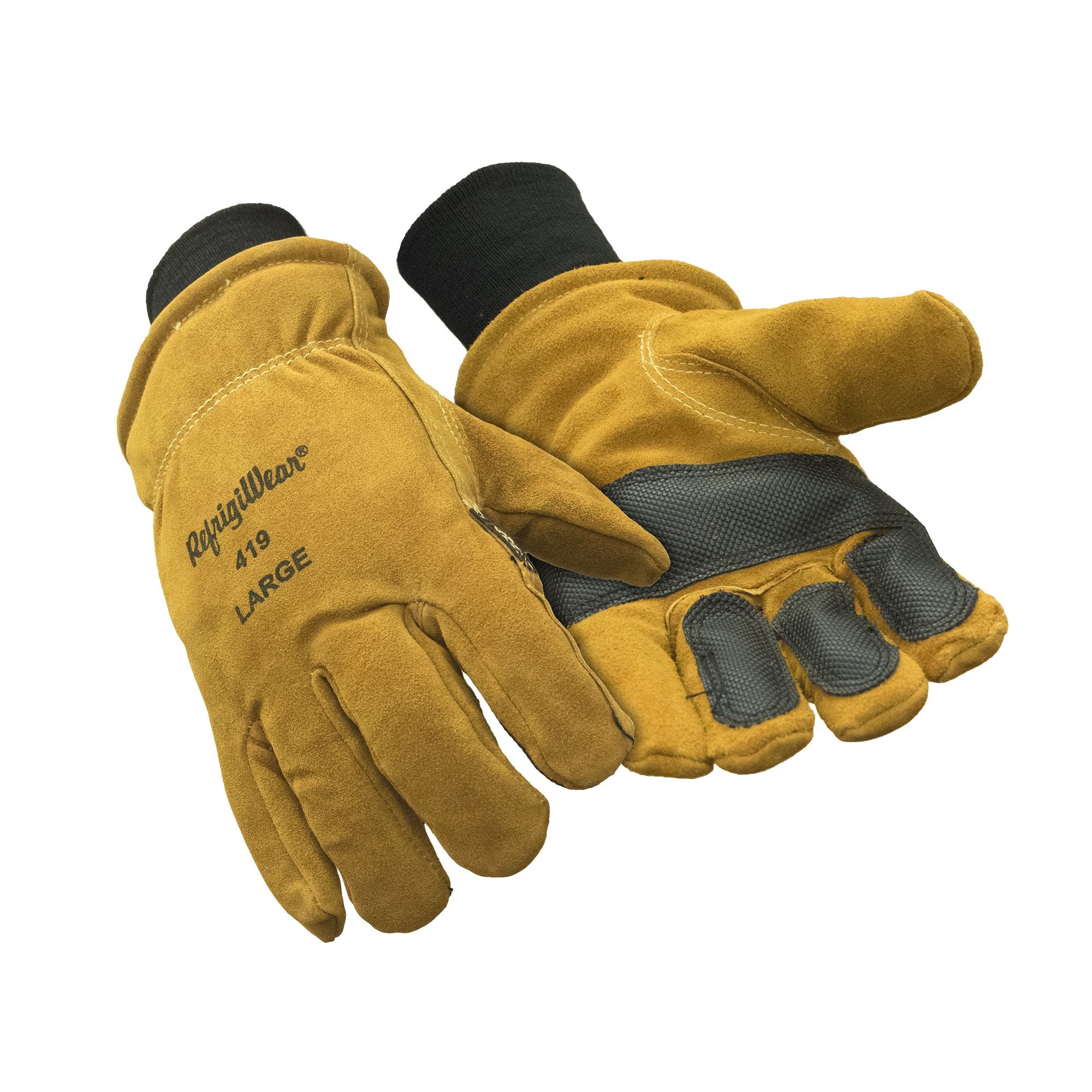 RefrigiWear warm double-insulated cowhide glove front view for cold weather tasks.