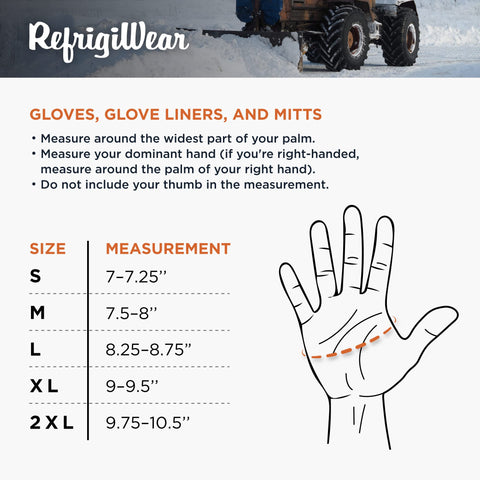 RefrigiWear waterproof fiberfill insulated glove in-use shot conveying warmth.