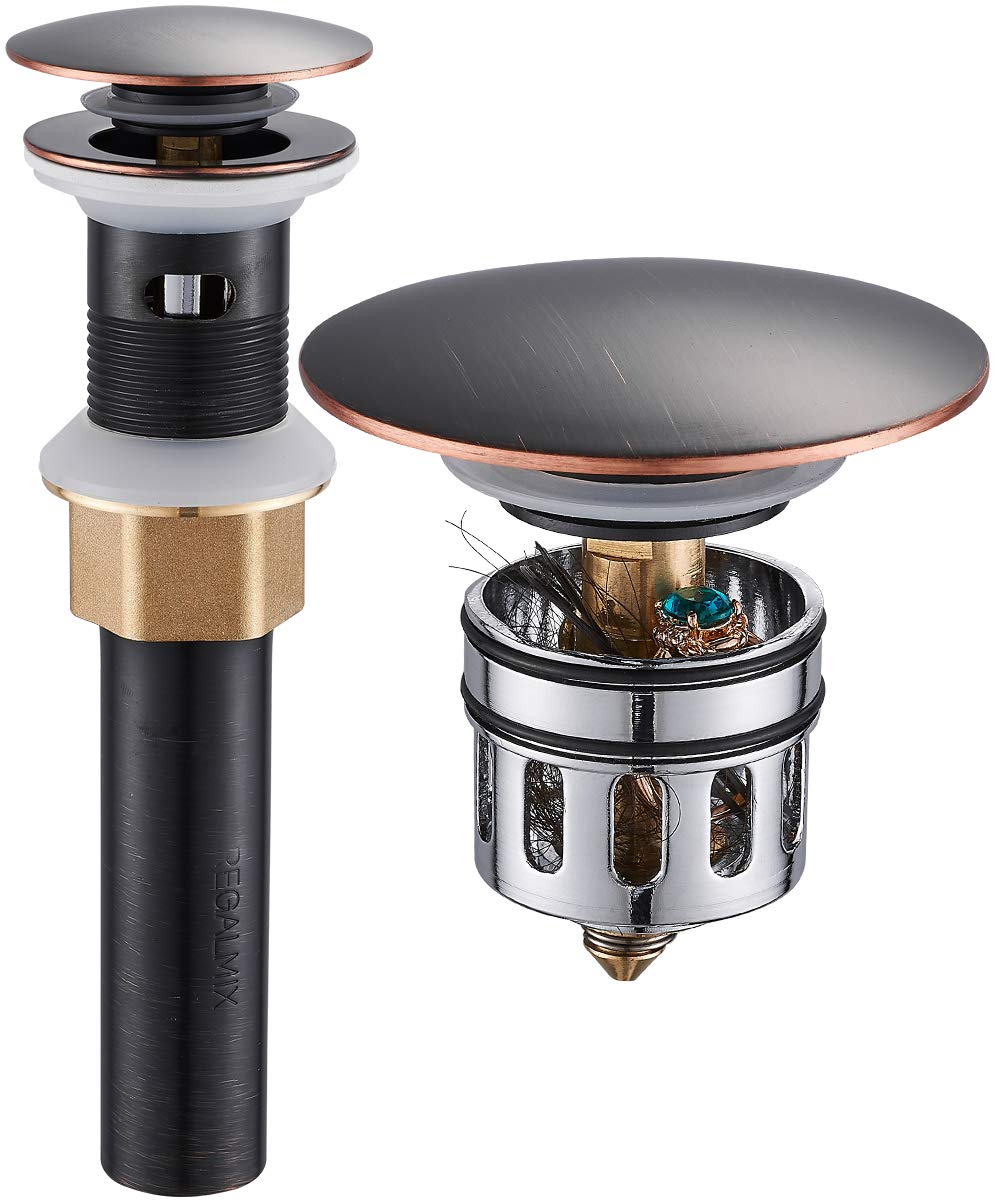 REGALMIX vessel sink drain with built-in strainer for easy maintenance