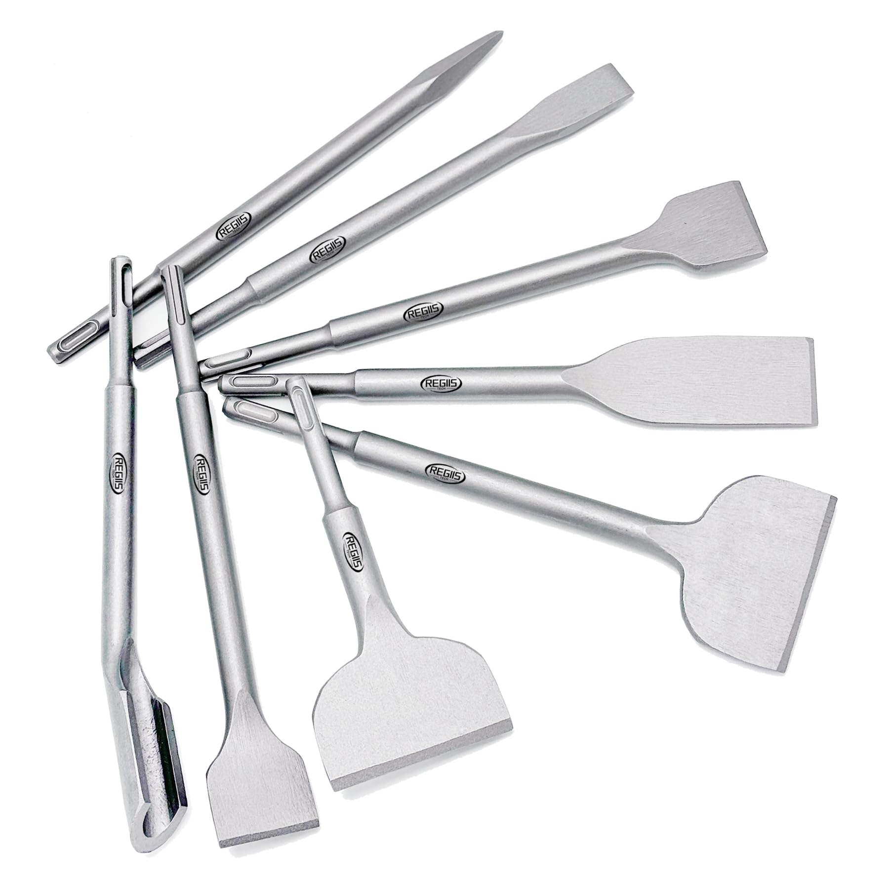 Regiis Tech SDS Plus tile removal chisel for fast tile removal and cleanup.
