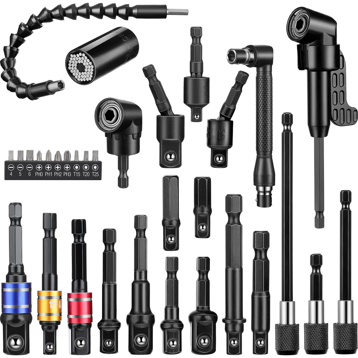 Reginary flexible drill extension with bendable head for tight spaces