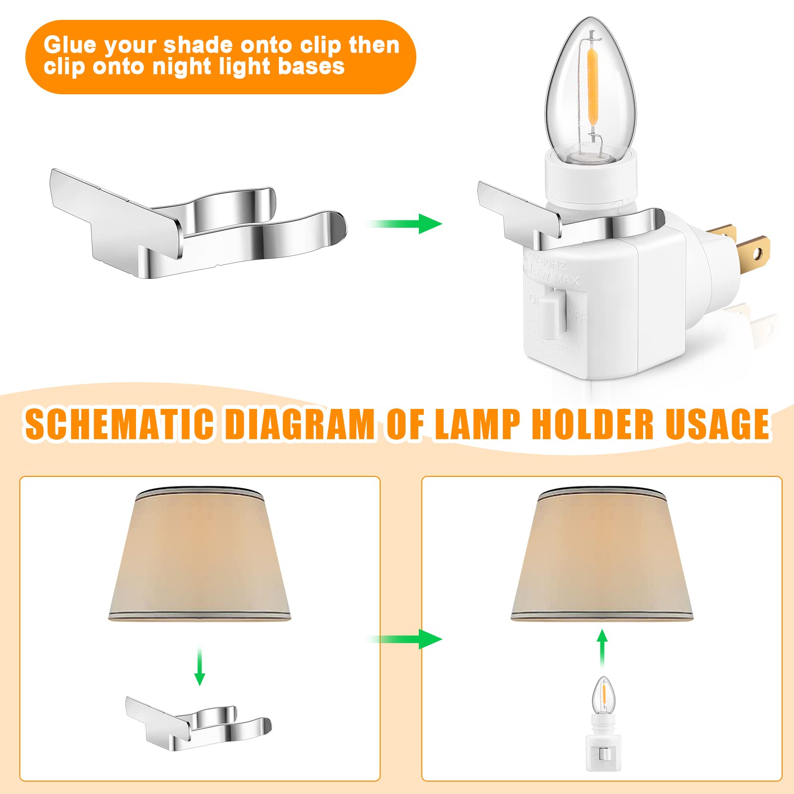 Reginary metal clips for secure shade attachment