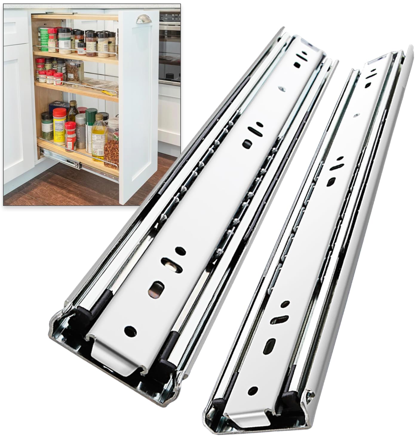 REGUDA heavy-duty drawer slides full extension 12-inch for easy access and high capacity storage.