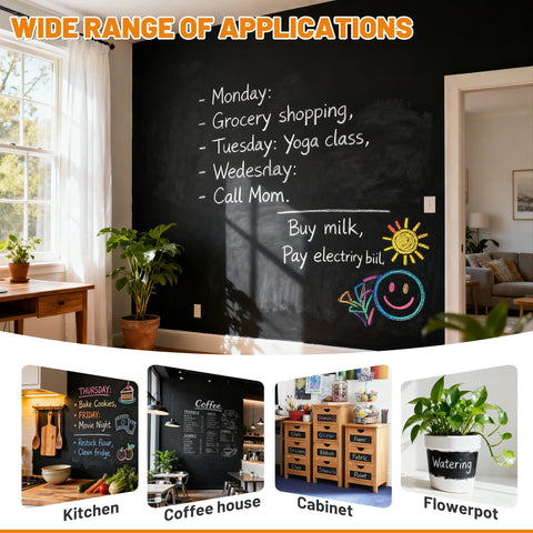 REHOUPTY chalkboard paint covers large areas up to 64 sq ft per can