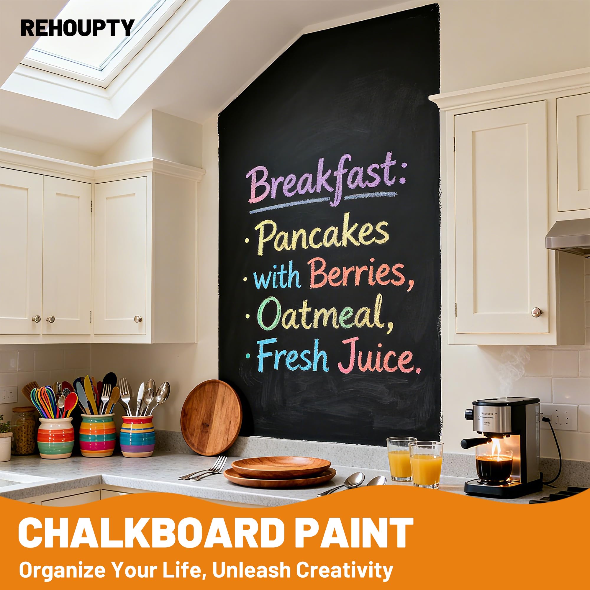 REHOUPTY chalkboard paint on wall-art surface for creative messages
