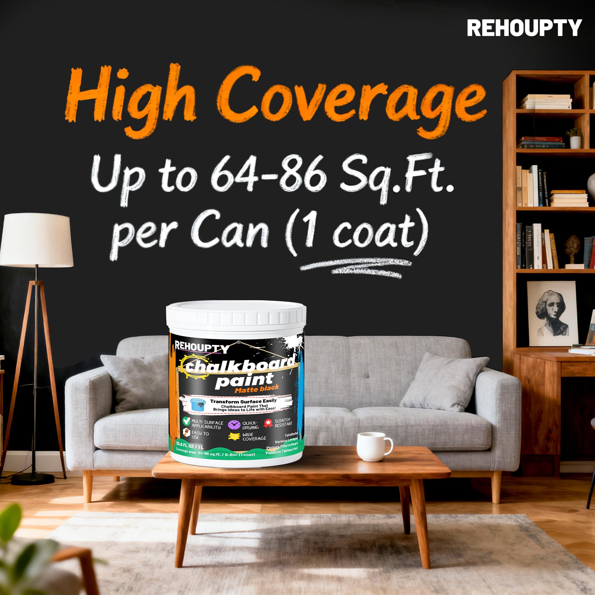 REHOUPTY chalkboard paint for wood crafts creating writable surfaces