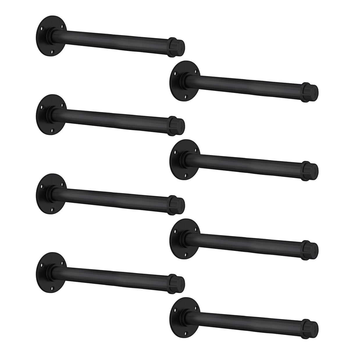 REHOYEE industrial pipe shelf bracket supports 10-inch boards for sturdy DIY shelving.
