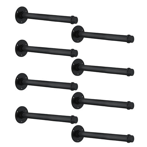 REHOYEE industrial pipe shelf bracket supports 10-inch boards for sturdy DIY shelving.