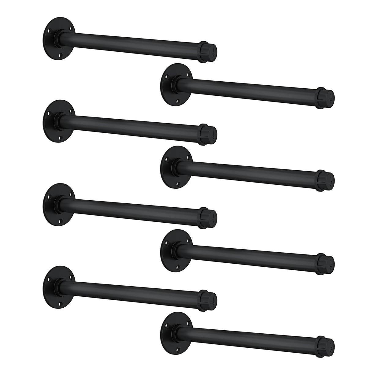REHOYEE metal pipe bracket assembly provides sturdy support for 12-inch boards.