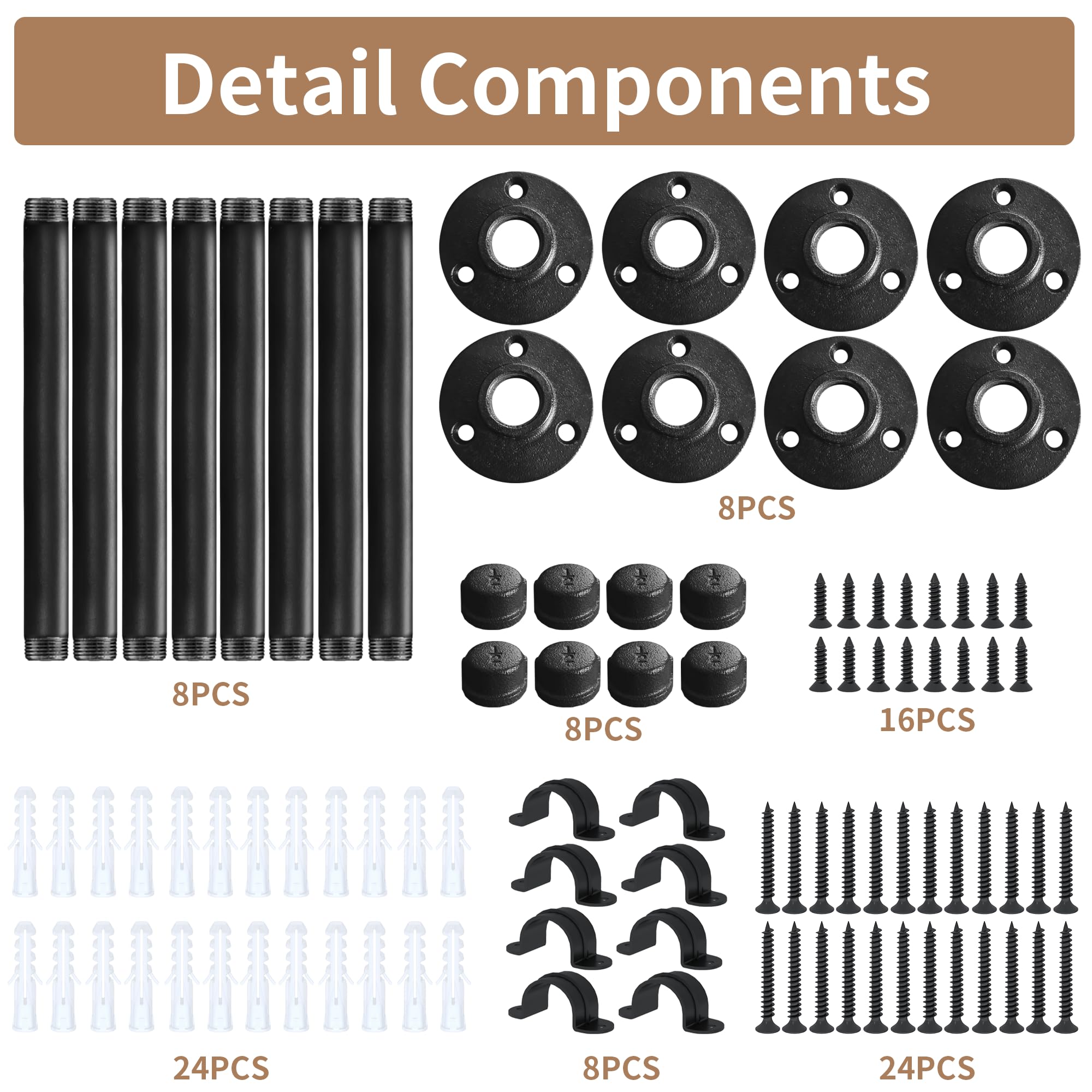 REHOYEE 10-inch depth-friendly brackets compatible with various wood boards.