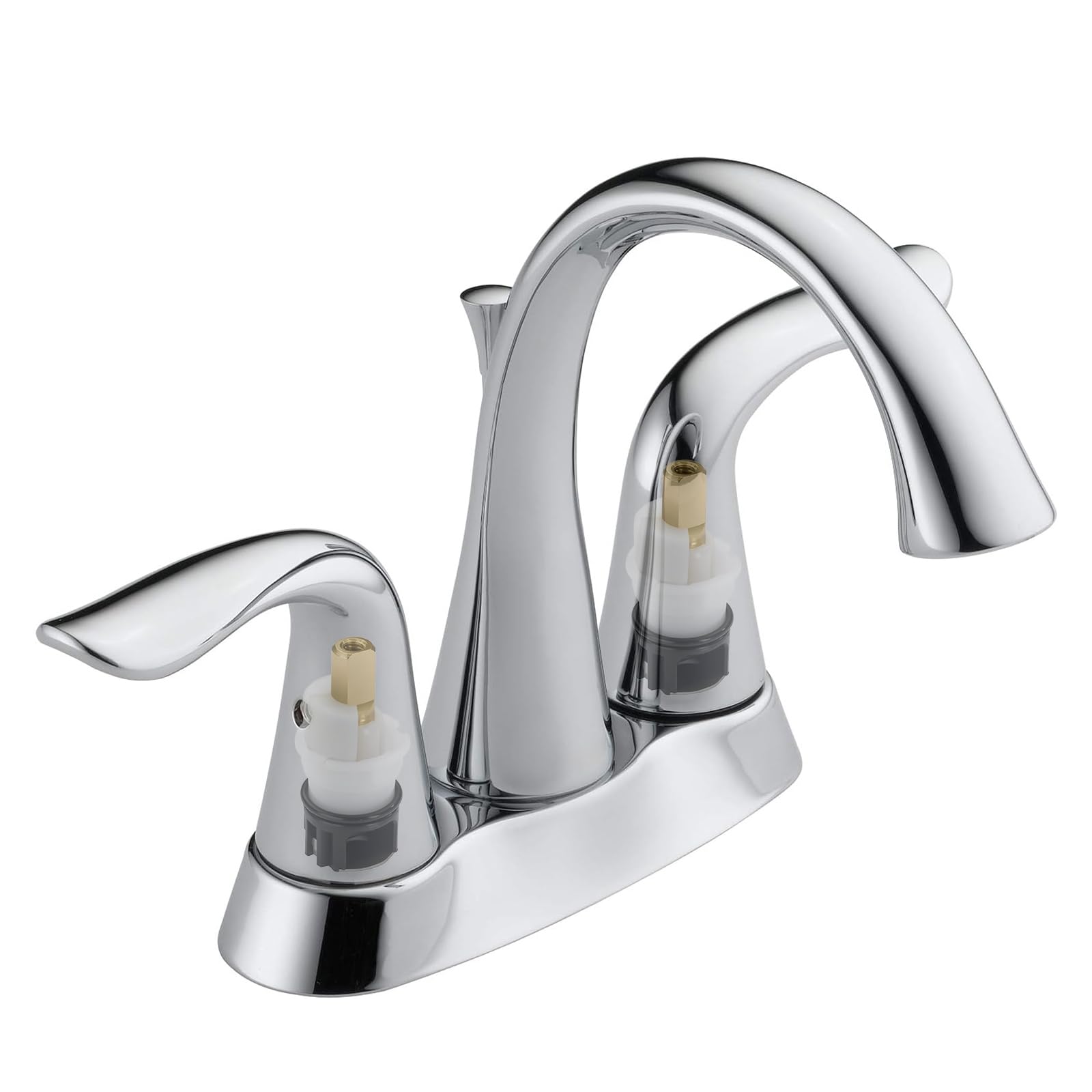 Brass stem with stainless plate adds durability during routine faucet repairs.