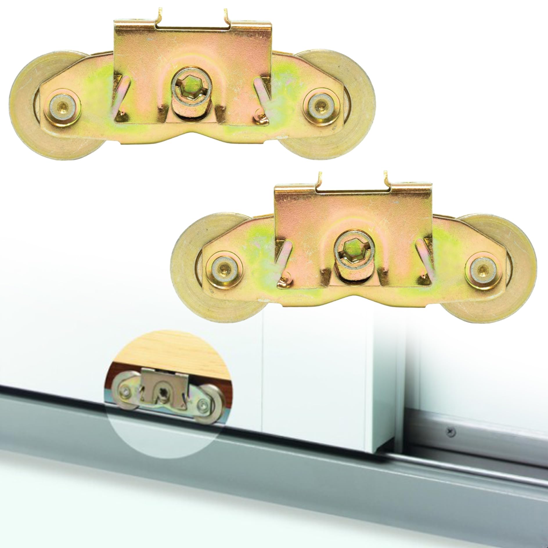 ReigaHood 2-pack tandem roller assembly for smoother patio door operation.