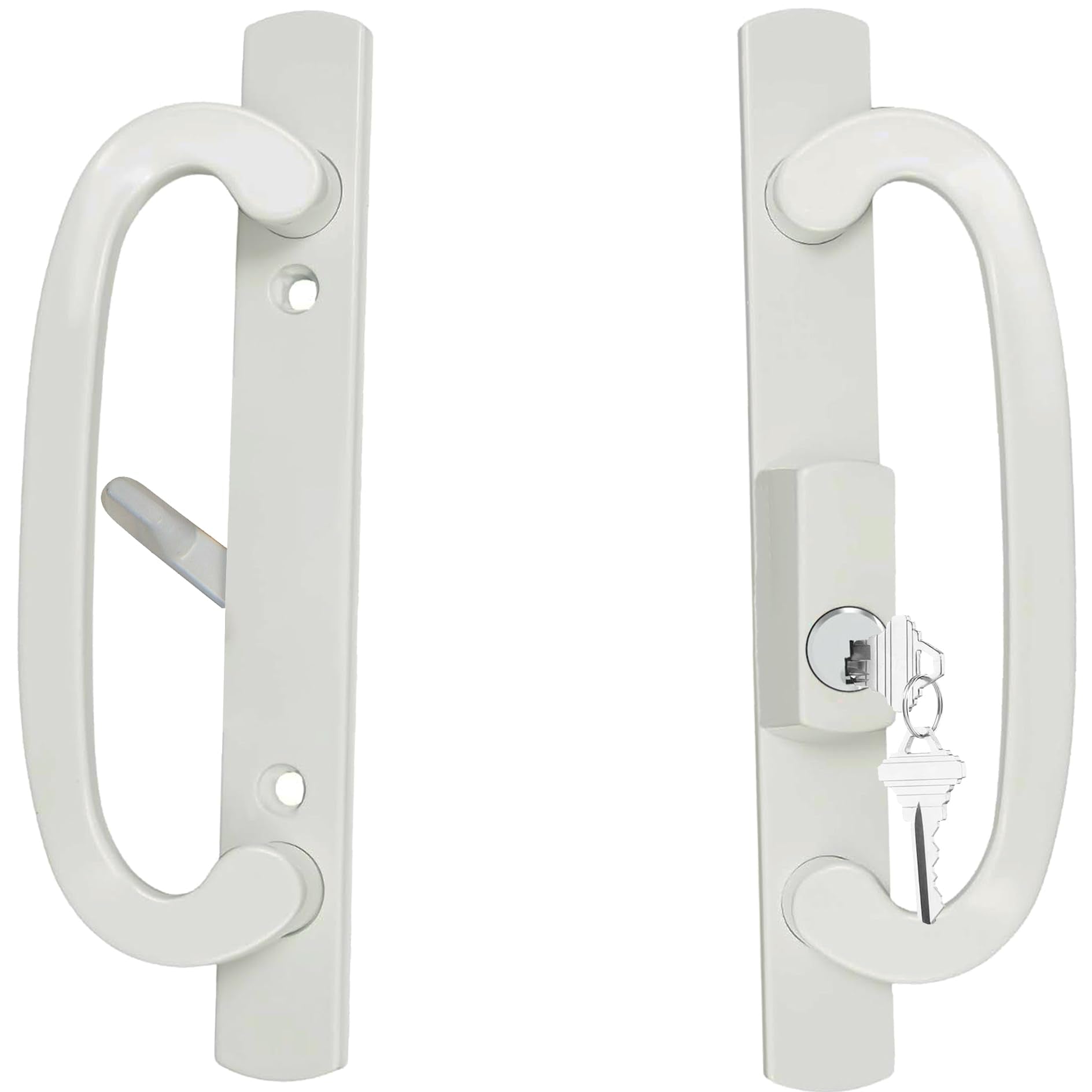 ReigaHood keyed sliding handle front view for legacy doors, sleek retrofit look