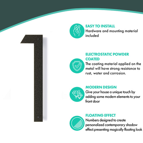 REINCARVATION rust-proof outdoor number plaque withstands weather while marking your address.