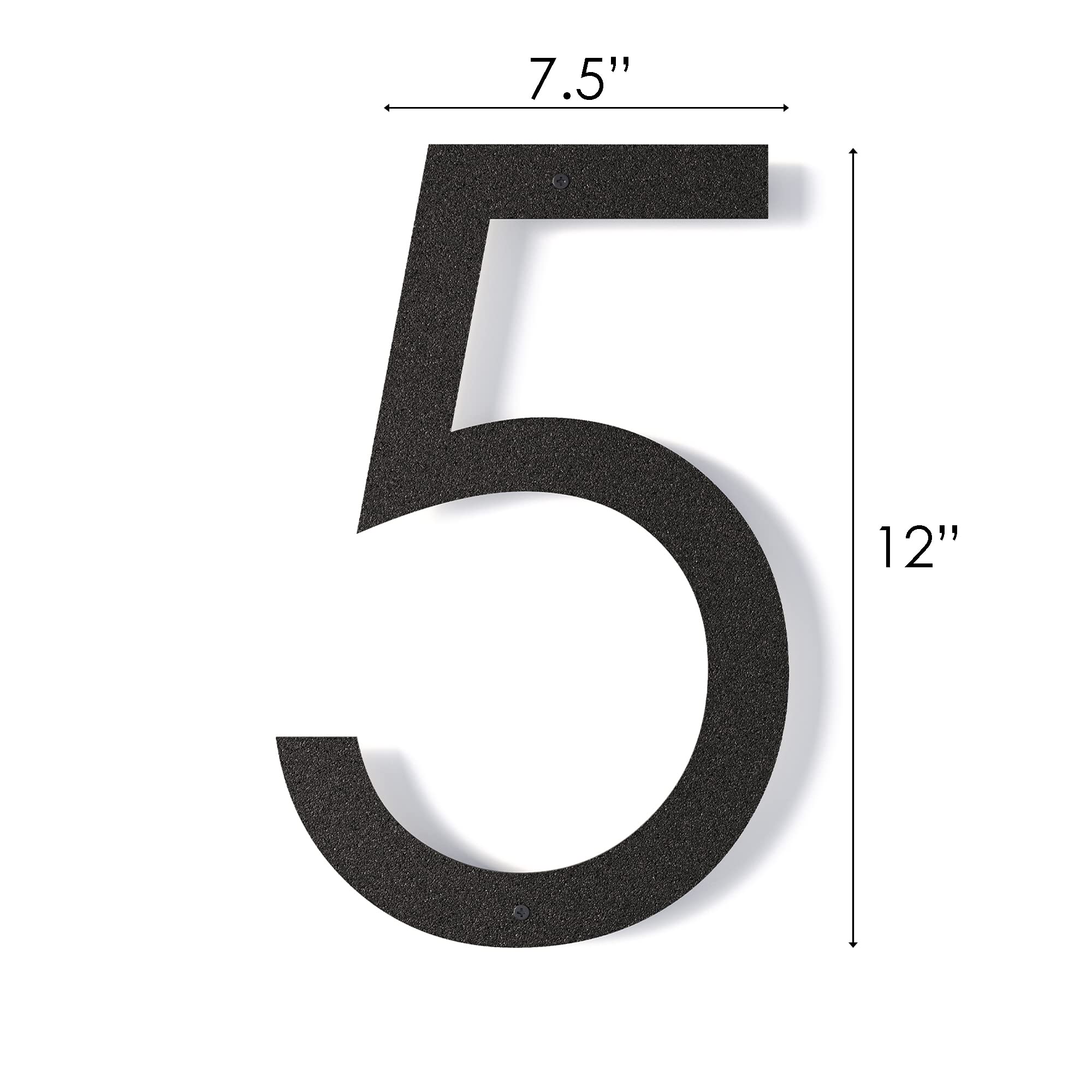 REINCARVATION black-coated metal house number closeup shows durable finish