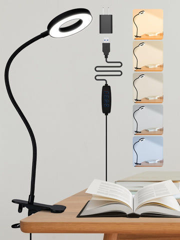 ReinHoo clip-on lamp on bed headboard for easy nighttime reading