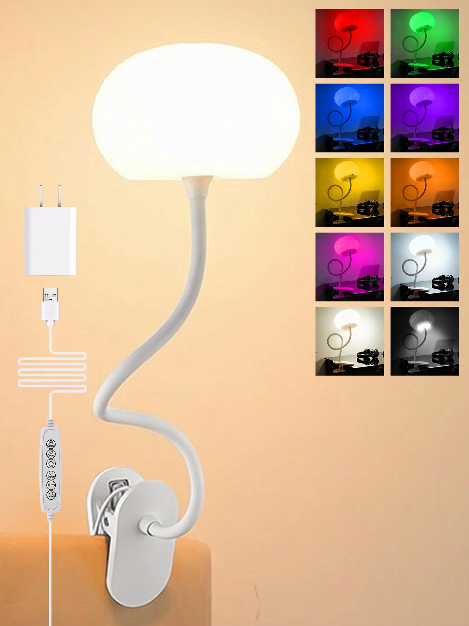 ReinHoo clip-on light with dynamic RGB colors for mood lighting