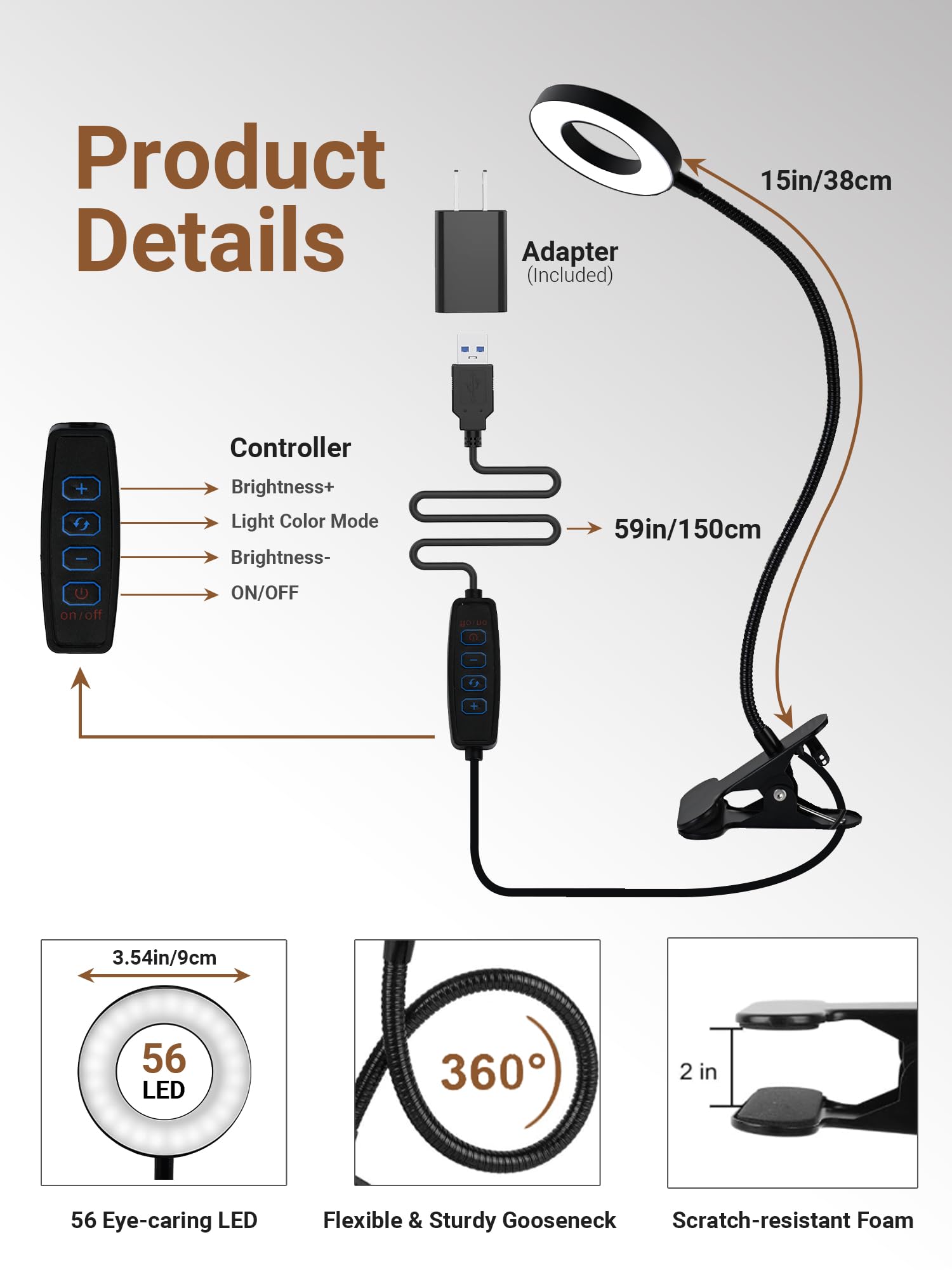 ReinHoo durable clip-on light backed by a 2-year guarantee