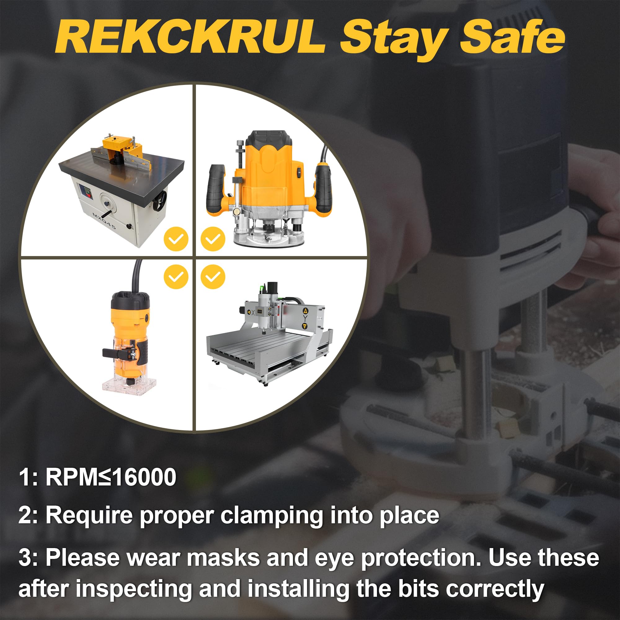 REKCKRUL handheld router compatibility for flexible work.