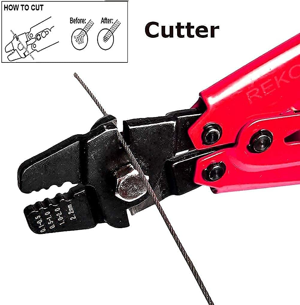 REKOBON hardened steel side cutters ensure precise wire cuts.