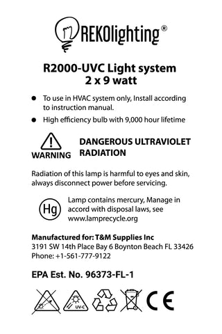 REKO Lighting R2000 EPA Est No 96373-FL-1 signals compliance and quality