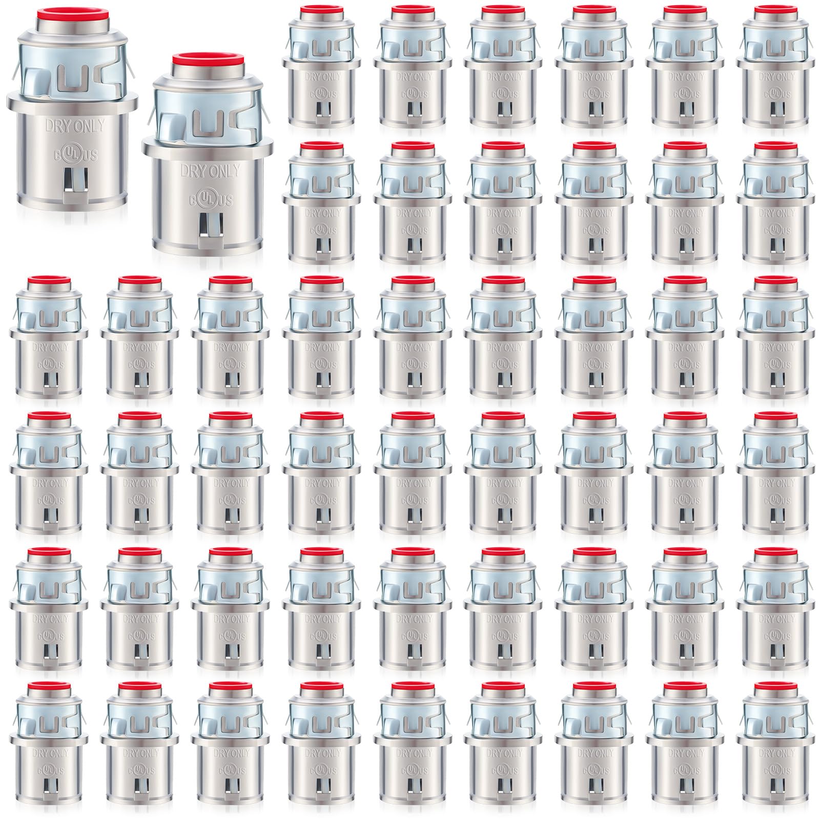 Relaxweex metal-clad cable connectors for 3/8 inch cables with a durable zinc finish.