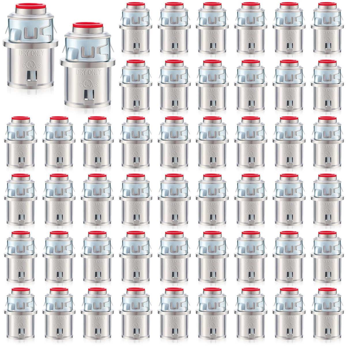 Relaxweex metal-clad cable connectors for 3/8 inch cables with a durable zinc finish.