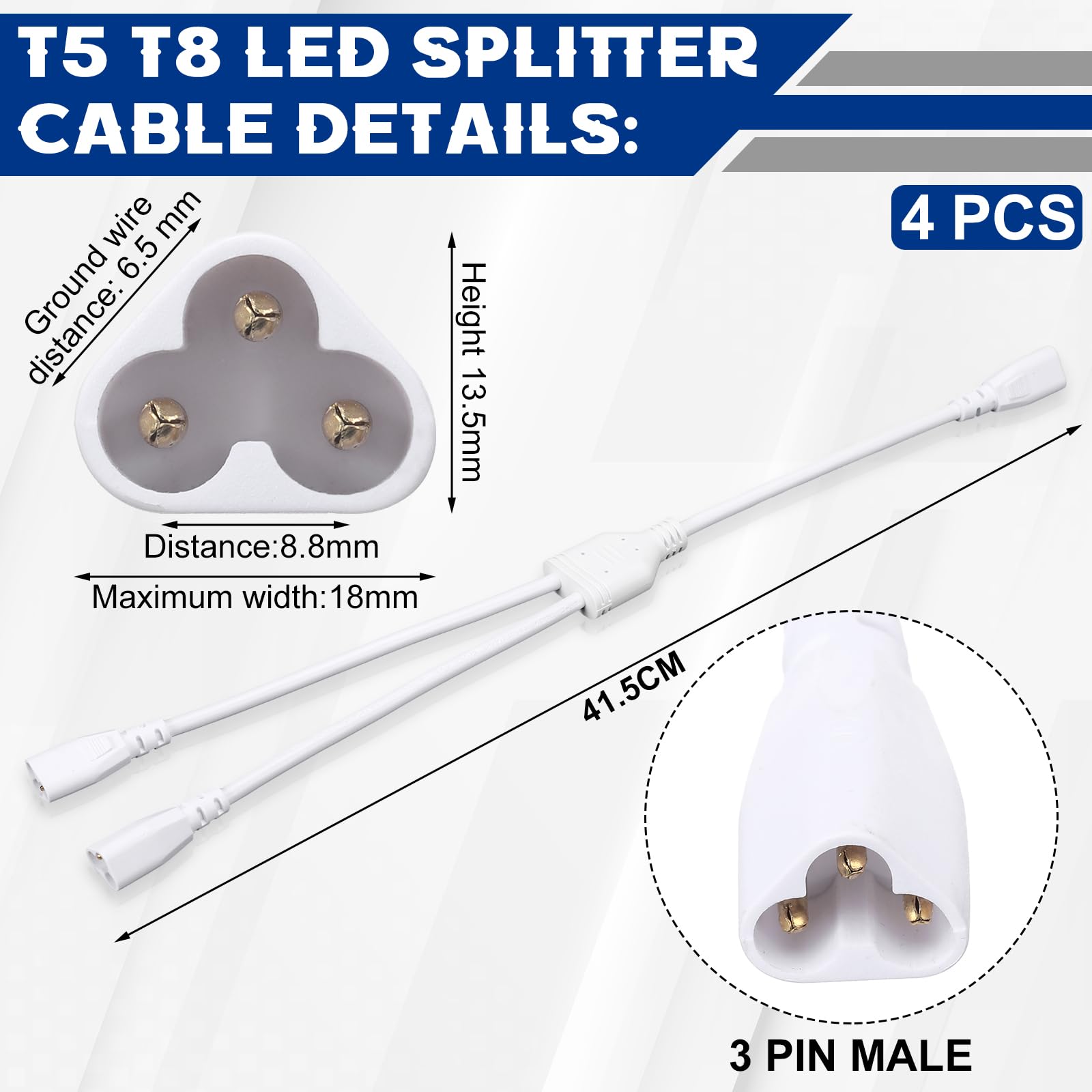 Relaxweex one-to-two LED wire connector enables flexible tube extensions.