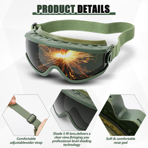 Relaxweex shade 5 IR lens shields eyes from glare and radiant heat