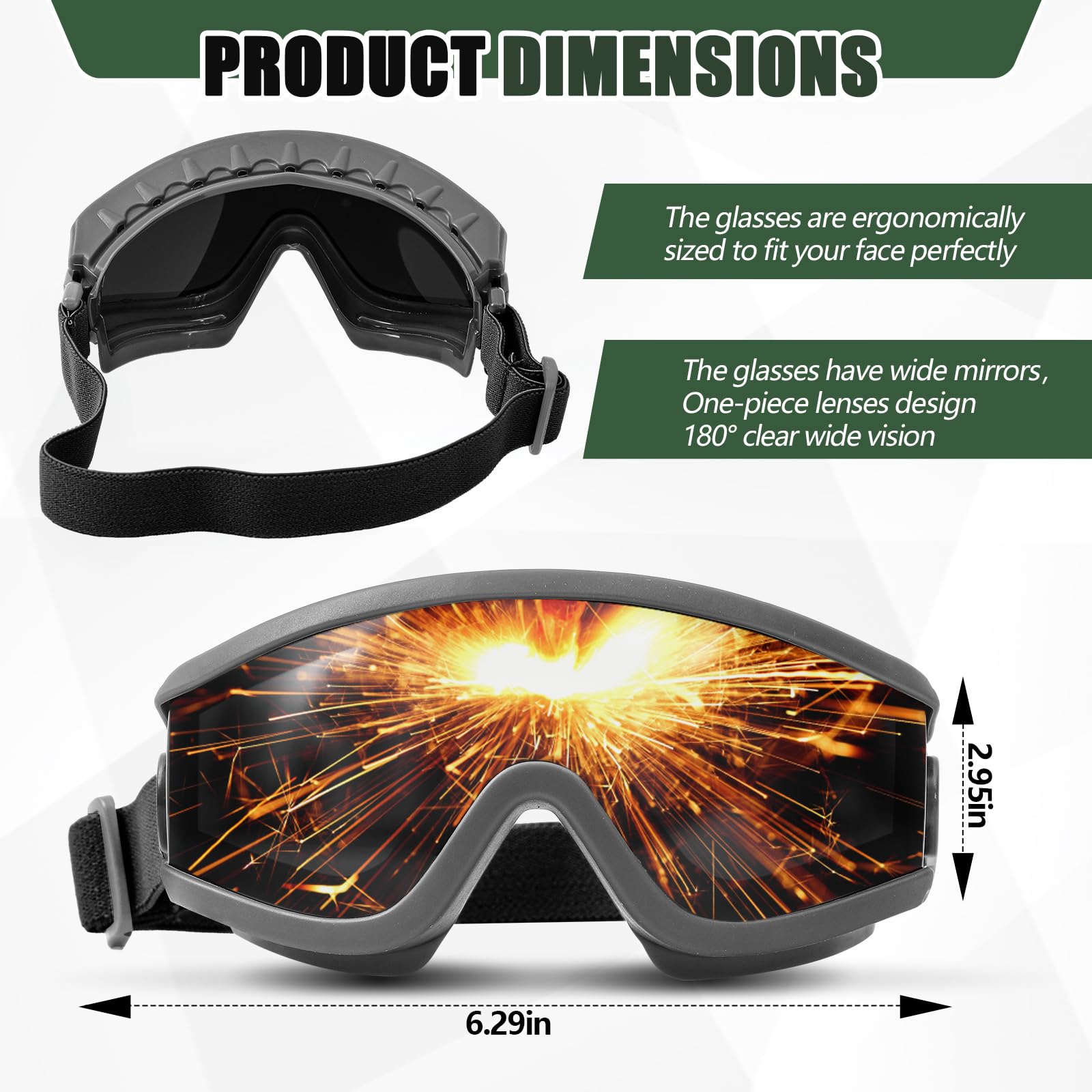 Relaxweex welding goggles side view showing adjustable strap for comfort.