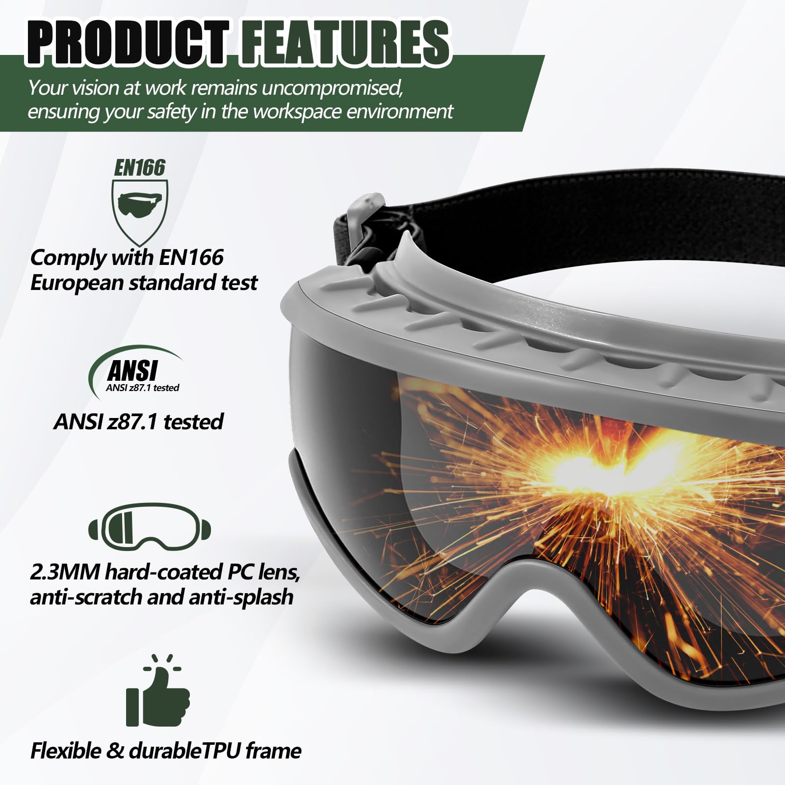 Relaxweex welding goggles provide UV and IR protection during welding.