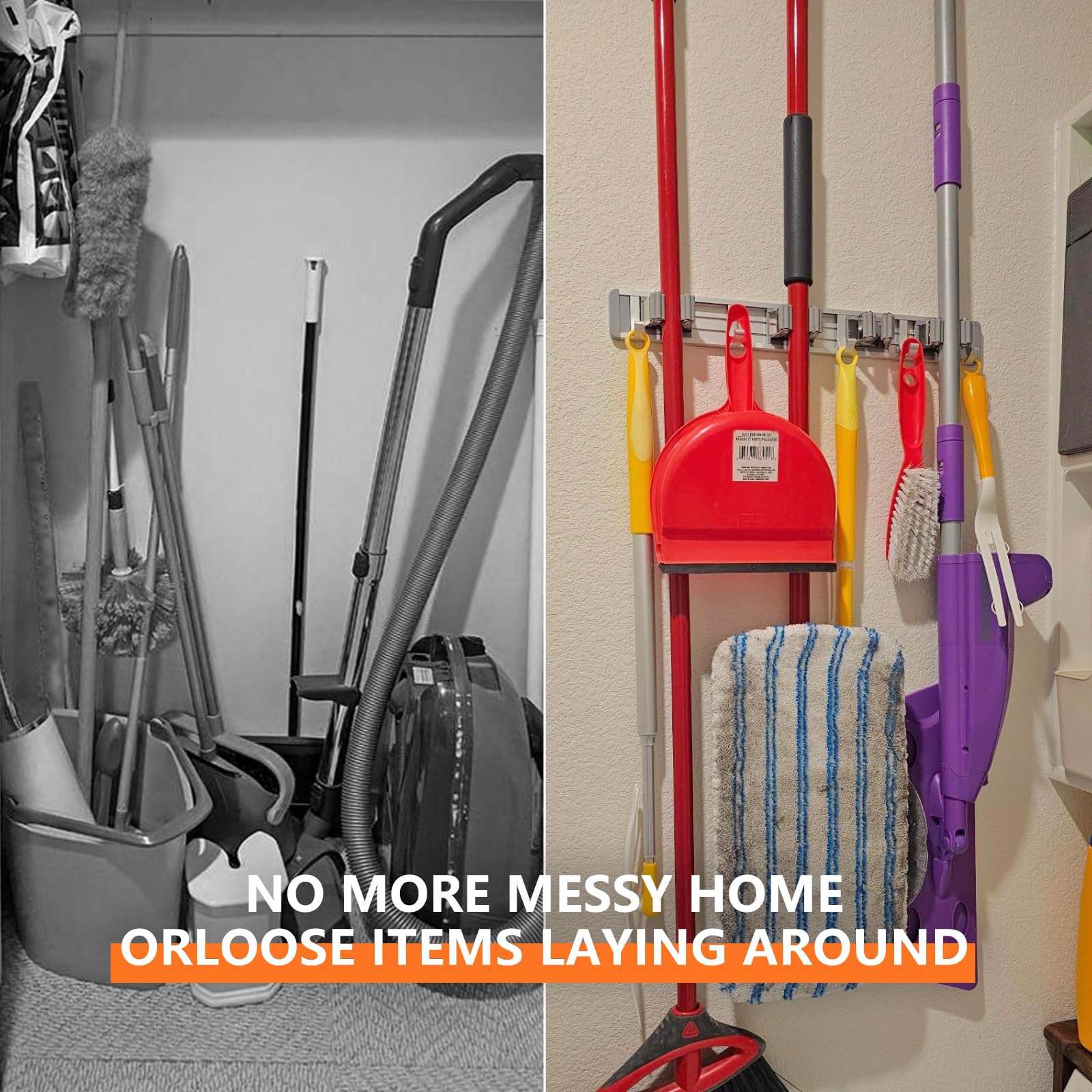Reliahom garage and kitchen organization using wall-mounted racks