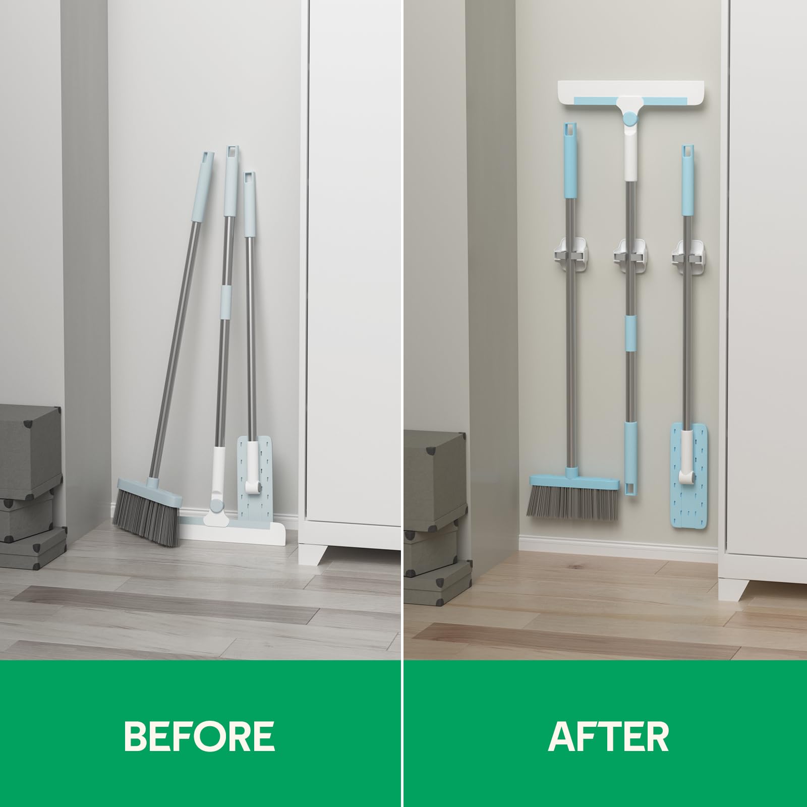 ReliaHom no-drill installation uses strong adhesive for quick setup.