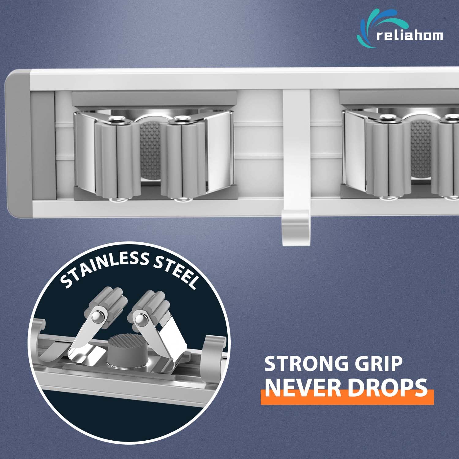 Reliahom utility storage rack with five racks and four hooks for tools