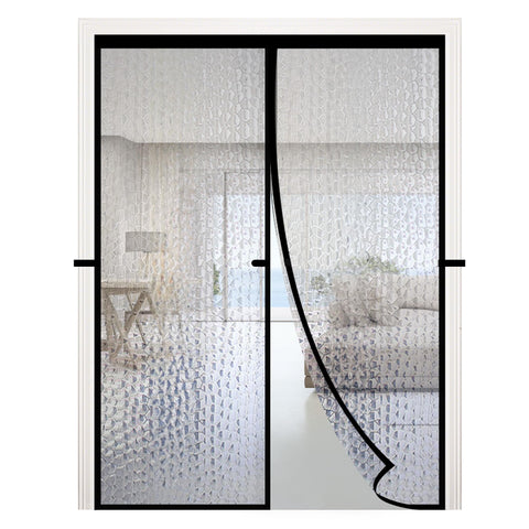 RELIANCER magnetic door curtain closed seals breeze and insects for a comfy entry.