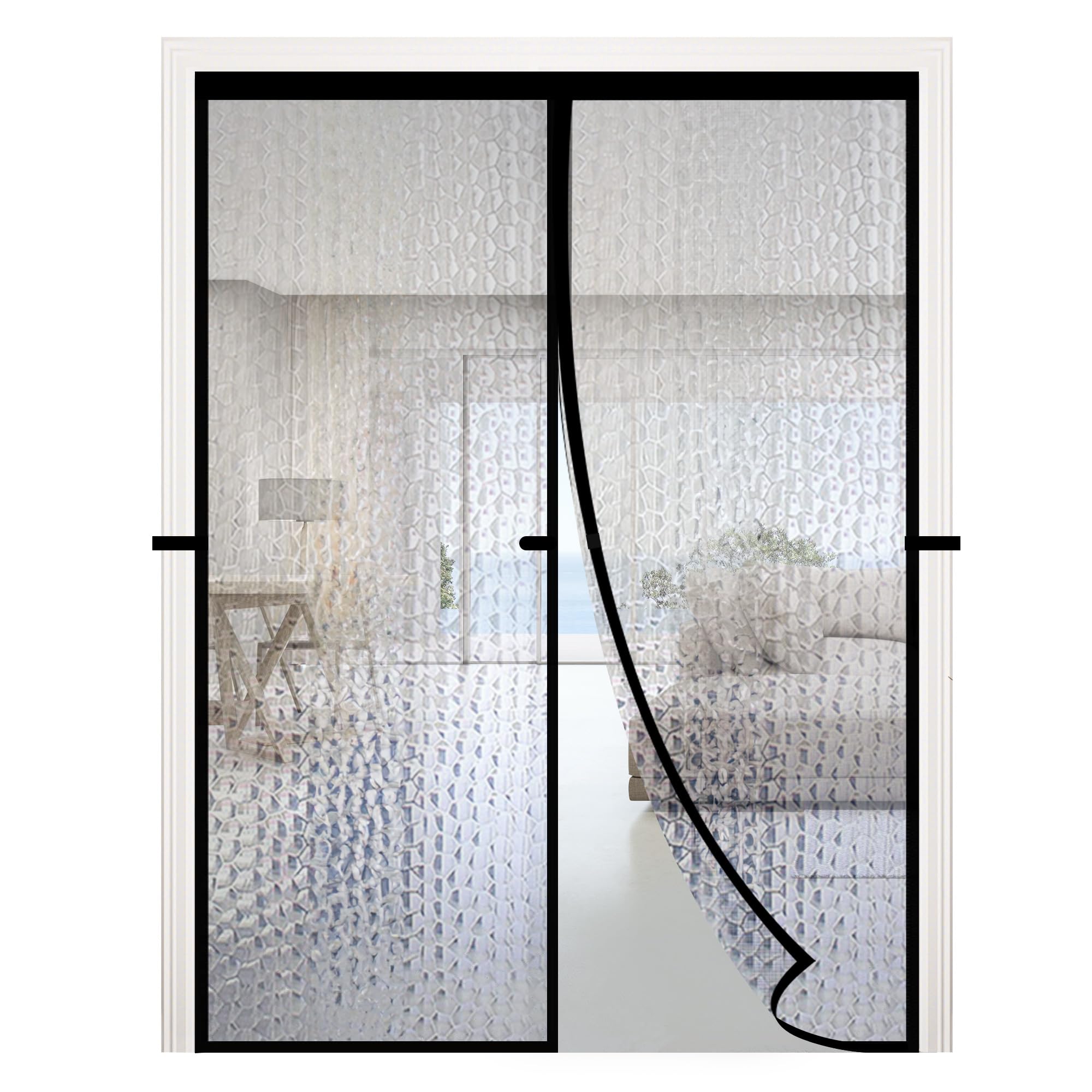 RELIANCER magnetic thermal door curtain self closing magnets seal drafts