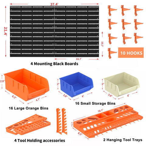 Reliancer wall-mounted peg boards provide sturdy tool mounting for quick project setup.