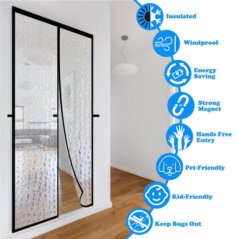 RELIANCER windproof hasp and storage straps prevent curtain from blowing open