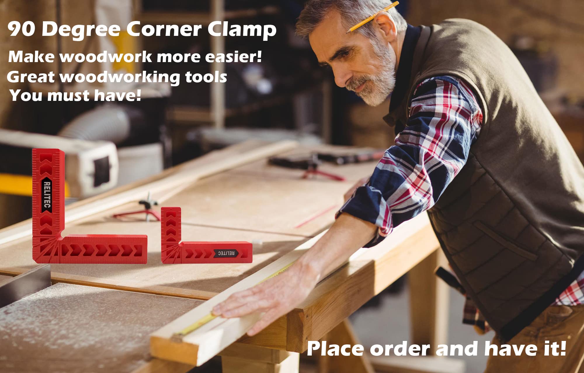 Relitec R eight-piece corner clamp set for versatile woodworking projects