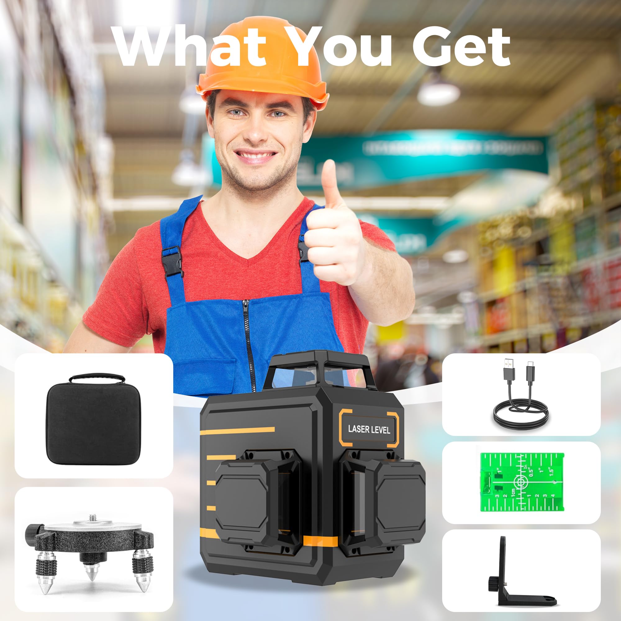 Reljofum 12-line green laser level provides comprehensive layout precision