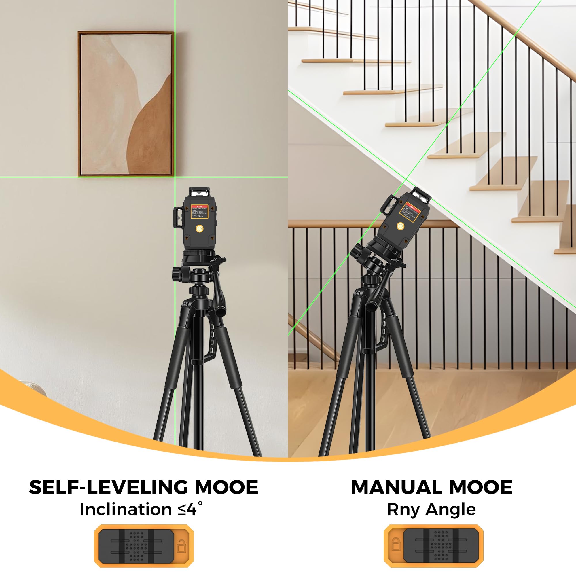 Reljofum self-leveling green laser for consistent lines during renovations
