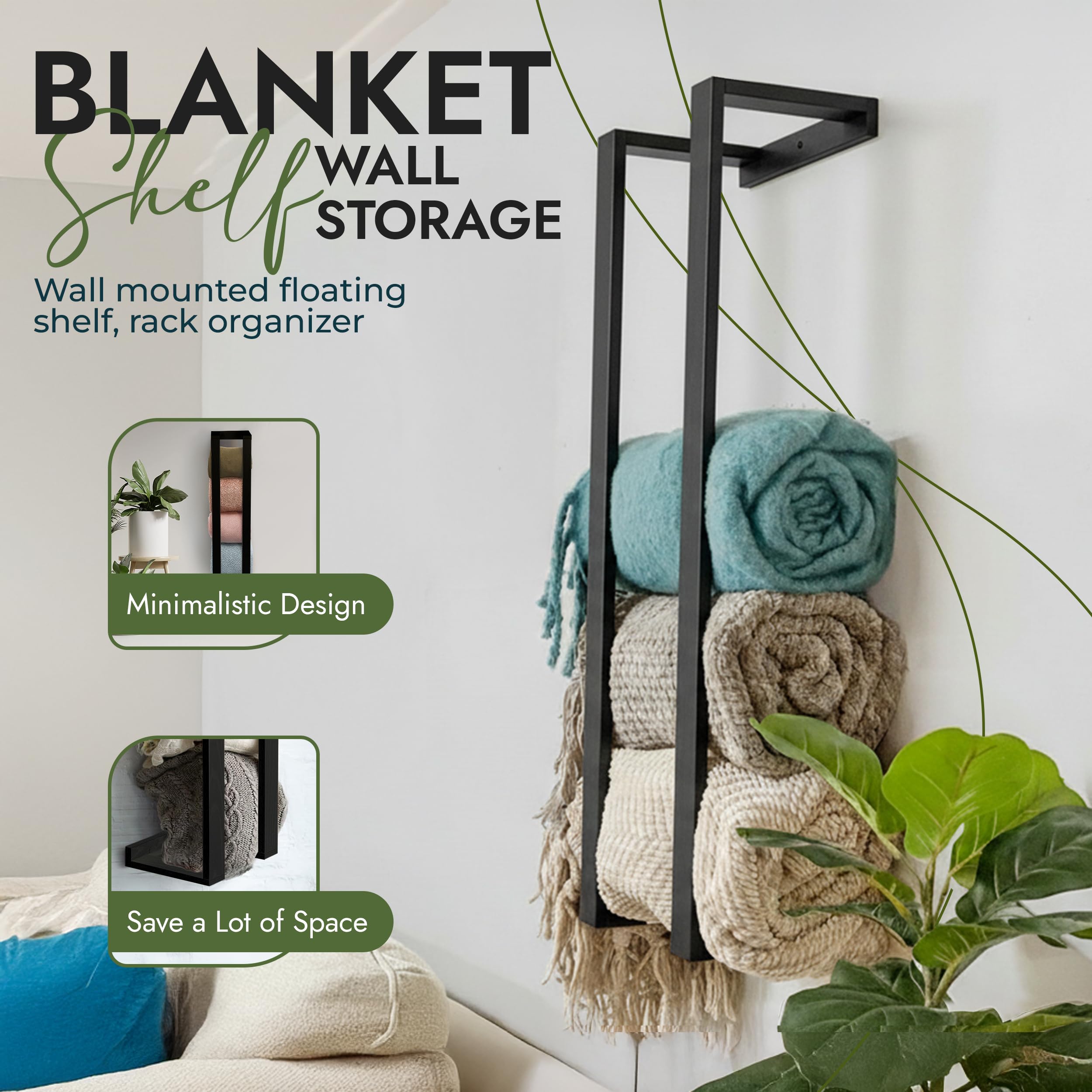 RELODECOR minimalist space-saving floating rack design fits narrow walls