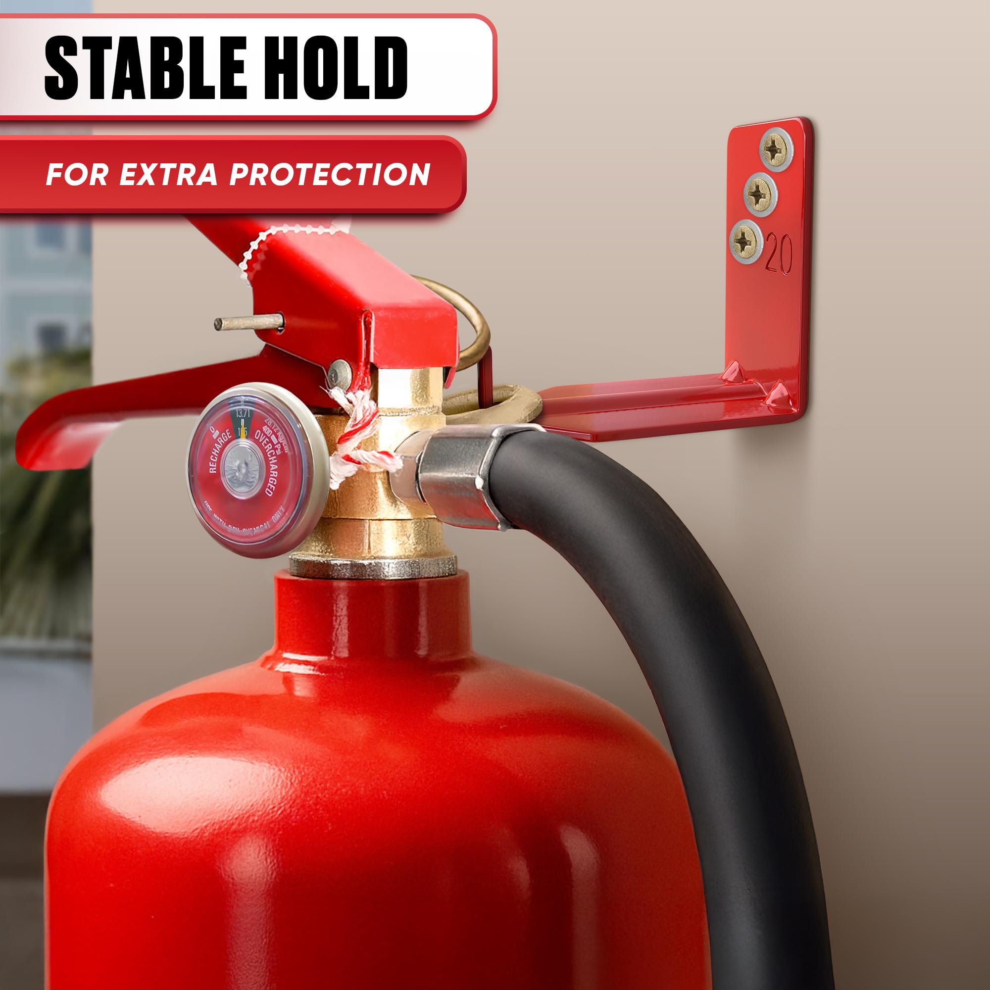 Reluen durable wall mount for fire extinguishers keeps equipment accessible