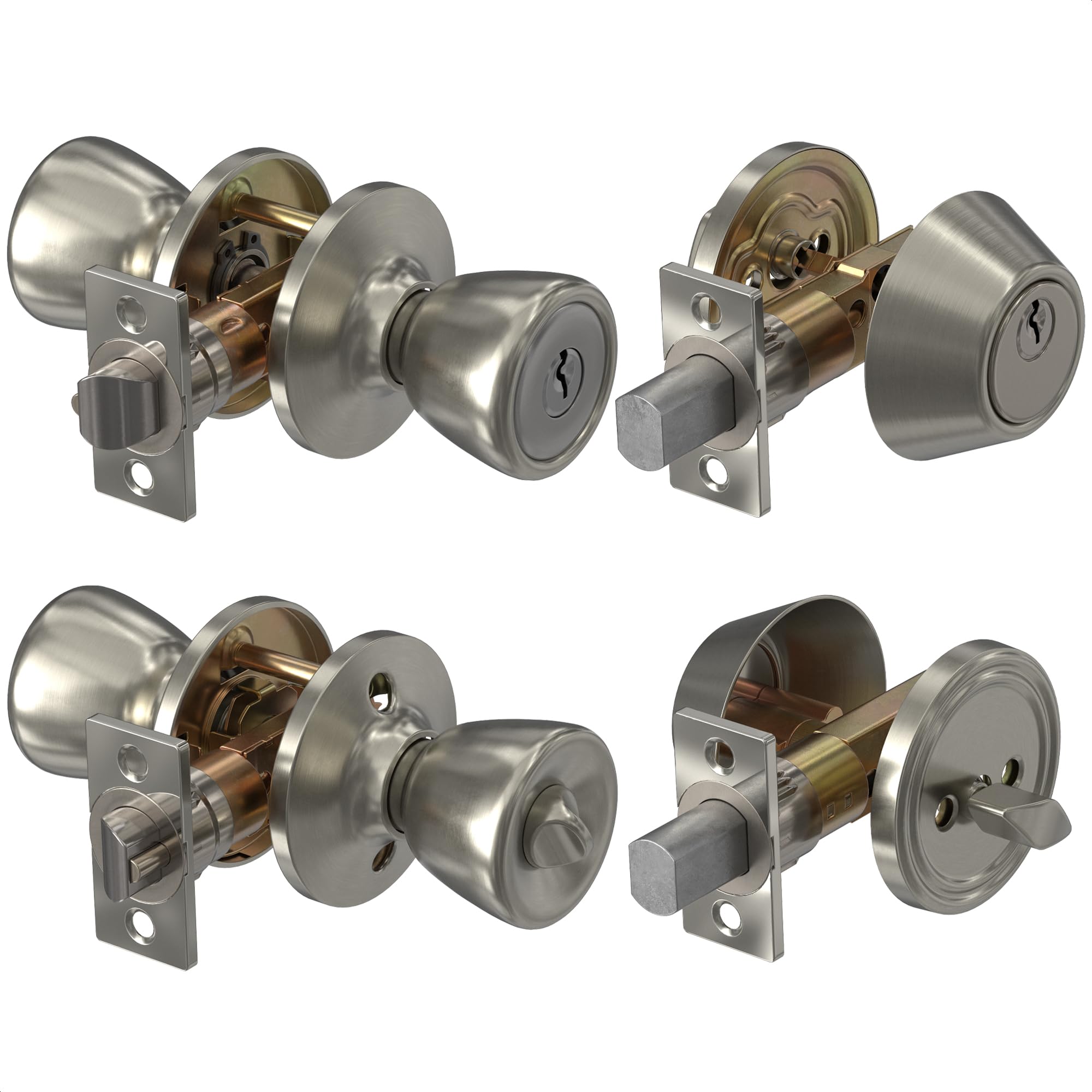 Reluen exterior door lock set with deadbolt offers secure entry and smooth operation.